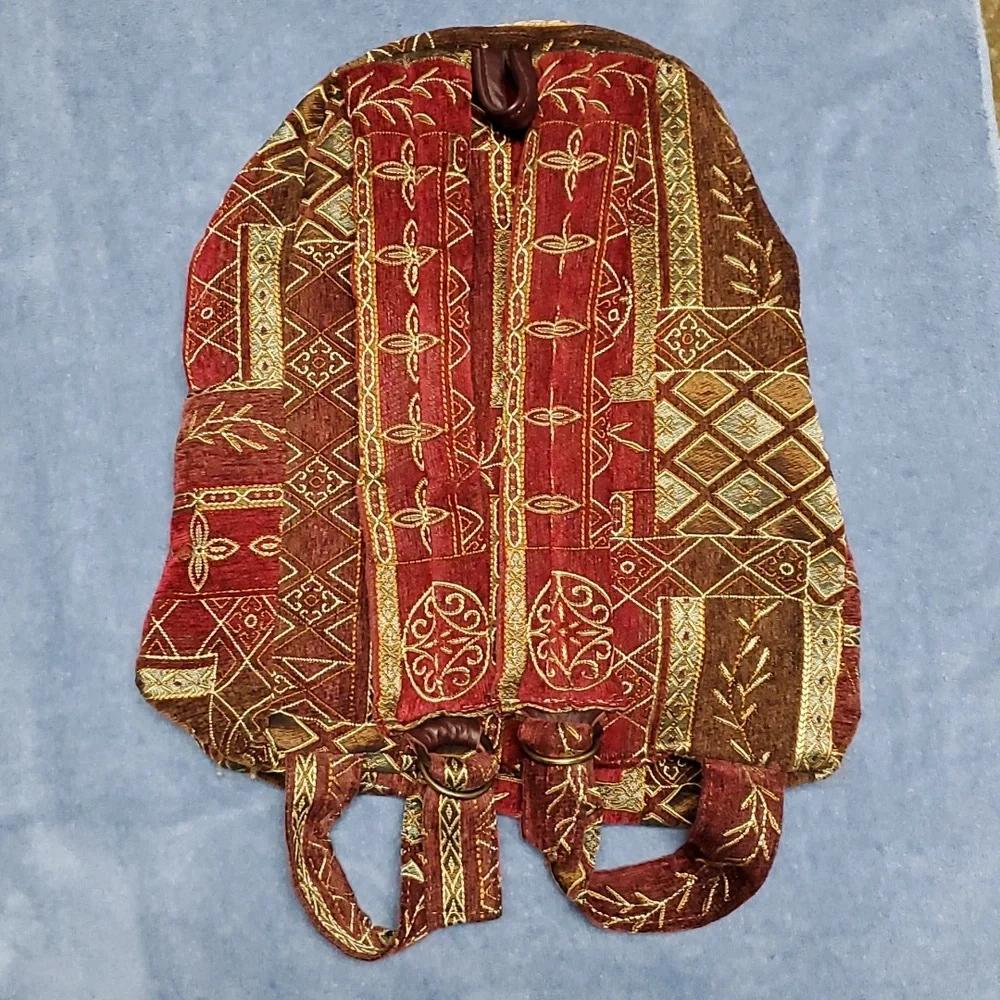 Vintage Backpack, Floral with Fall Colors